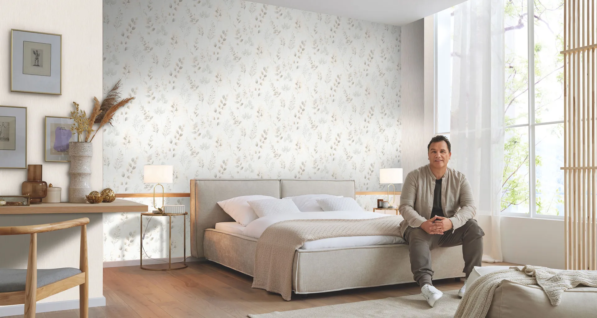 Moments26 - Fashion for Walls Vliestapete mit Blattmotiv - Guido Maria Kretschmer - Schlafzimmer